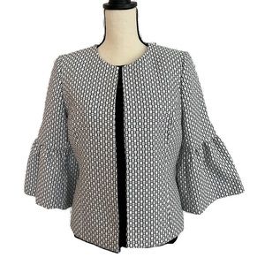 Kasper Suit Coat Open Front Bell Sleeves 10P